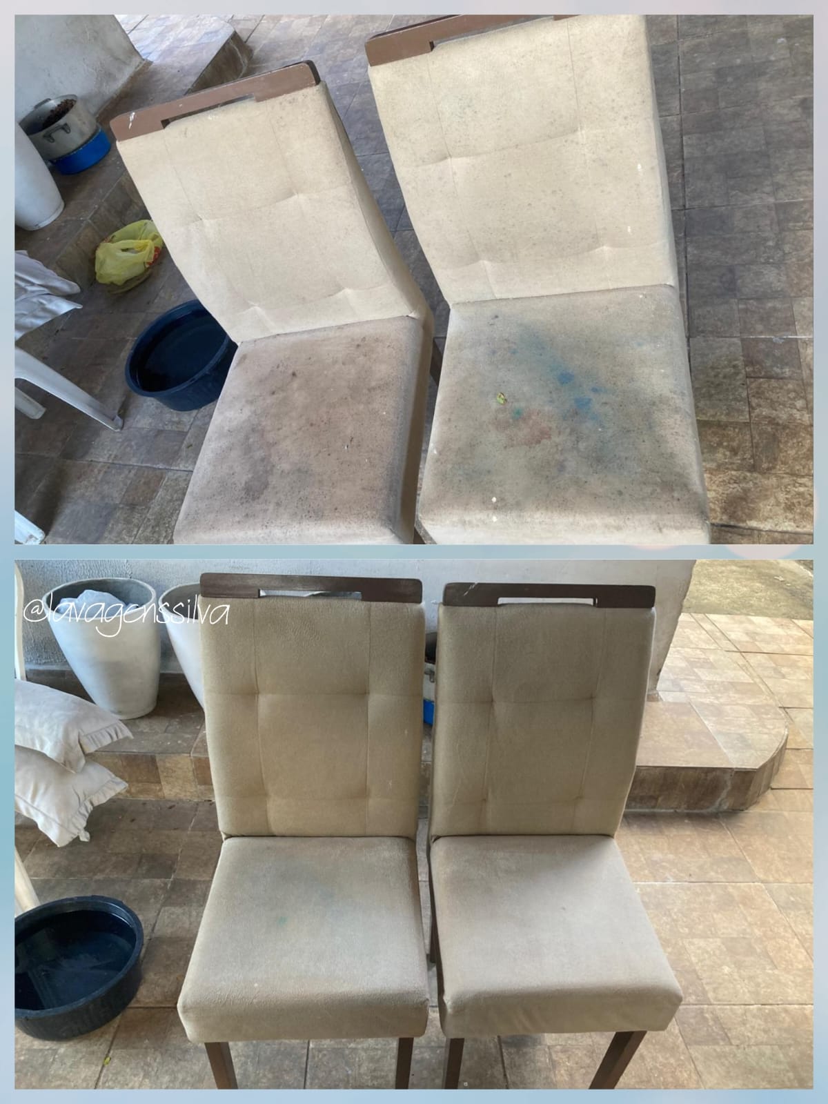 Antes e Depois da Lavagem de Cadeiras